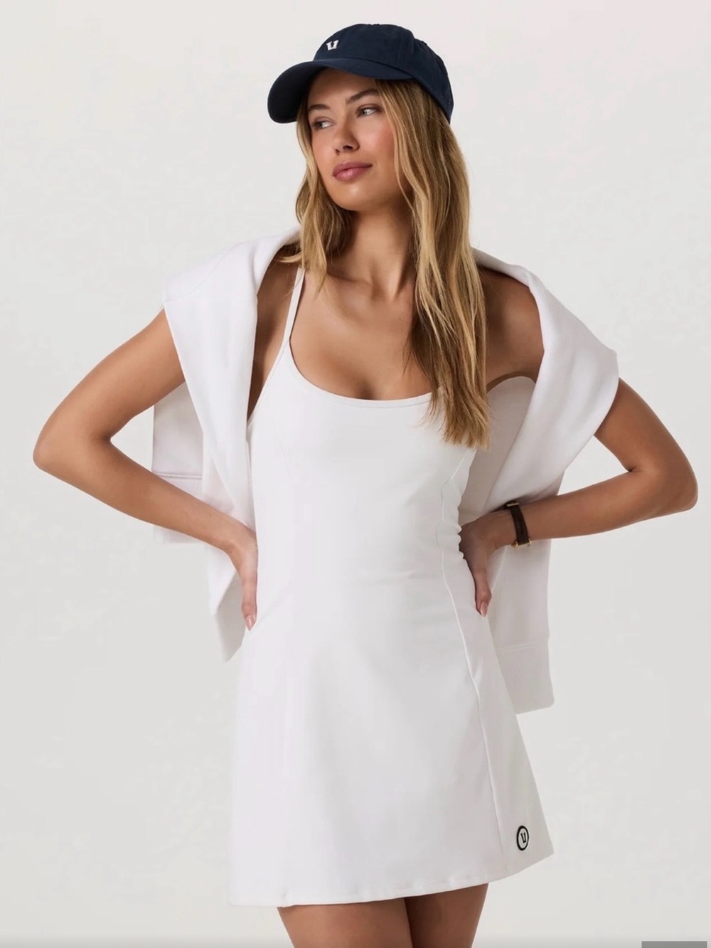 Vuori White Mini Dress with Spaghetti Straps